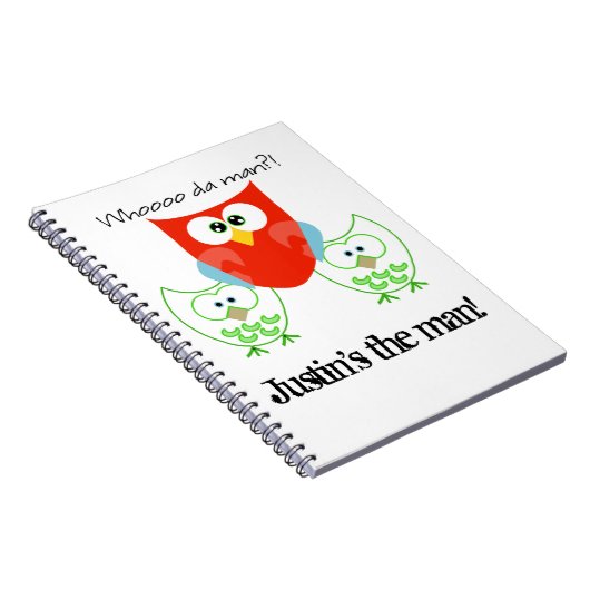 だれにdaは人を配置しますか。 3羽のレトロによって着色されるフクロウ ノートブック (右側)