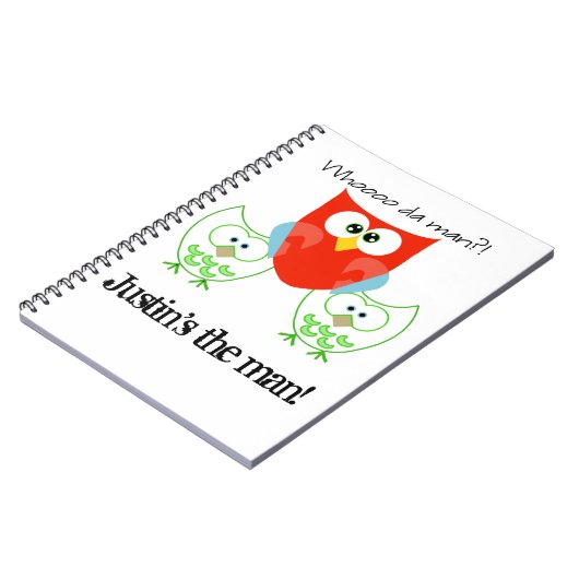 だれにdaは人を配置しますか。 3羽のレトロによって着色されるフクロウ ノートブック (左側)