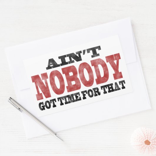 だれもそれの得られた時間ありません 長方形シール (封筒)