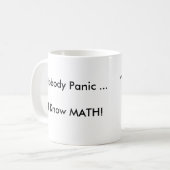 だれもパニックに陥りません コーヒーマグカップ (正面左)