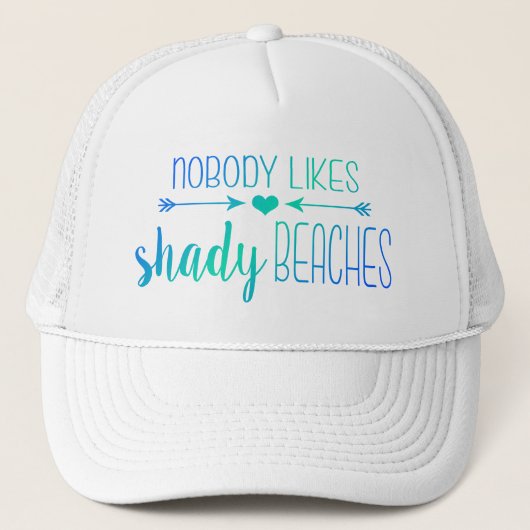 だれも影があるビーチ|のグラデーションなターコイズの帽子を好みません キャップ (正面)