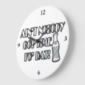 だれも得られた時間Fo Datありません ラージ壁時計 (傾斜)