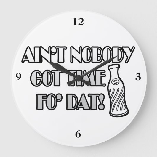 だれも得られた時間Fo Datありません ラージ壁時計 (正面)