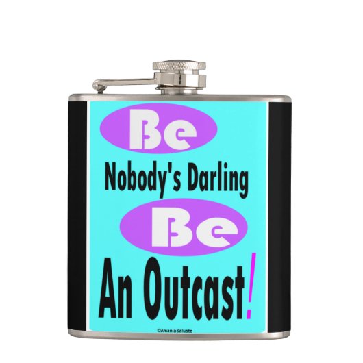 だれも最愛の6個のozの黒及びティール（緑がかった色）色のフラスコあって下さい フラスク (正面)