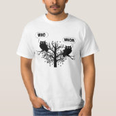 だれ文法ユーモアのフクロウか Tシャツ (正面)