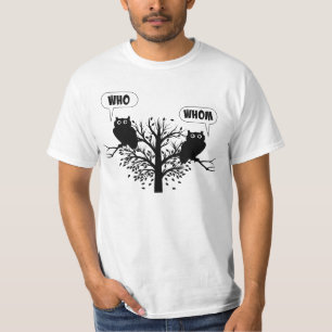 だれ文法ユーモアのフクロウか Tシャツ