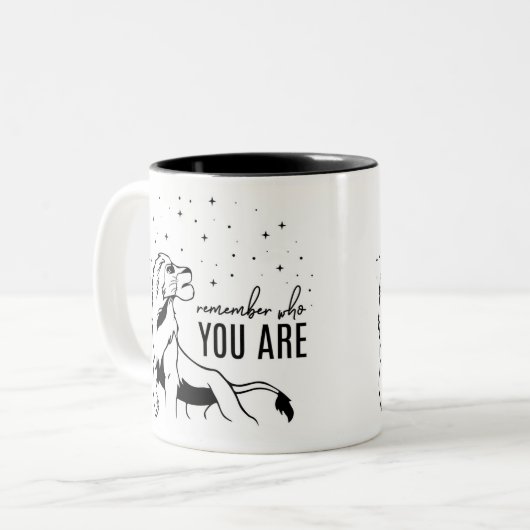 だれ-ライオン王かであるか覚えて下さい ツートーンマグカップ (正面左)