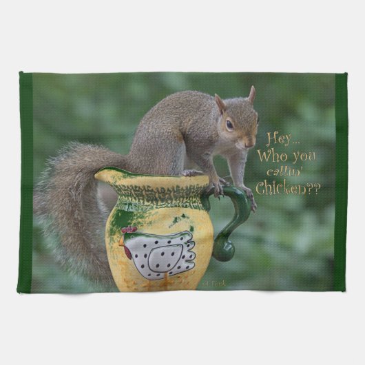 だれCallinの鶏か キッチンタオル (横)