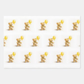 ちいさなクマ、テディベア、誕生日、ベビーシャワー、 ラッピングペーパーシート (正面3)