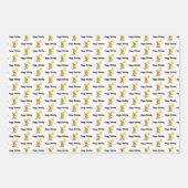 ちいさなクマ、テディベア、誕生日、ベビーシャワー、 ラッピングペーパーシート (正面)