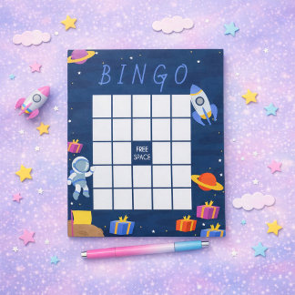 ちいさな宇宙飛行士ベビーシャワービンゴゲーム ノートパッド
