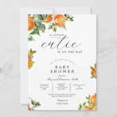 ちっちゃいキューティーオレンジシトラス 1歳の誕生日 招待状 (正面)