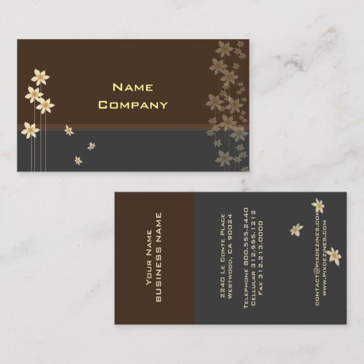 ちっちゃいクリームの花のプロフィールカード 名刺 (正面/裏面)