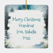 ちっぽけなホームパーソナライズされたクリスマス セラミックオーナメント (裏面)