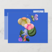 ちっぽけな眺めのかたつむり及び蝶 ポストカード (正面/裏面)