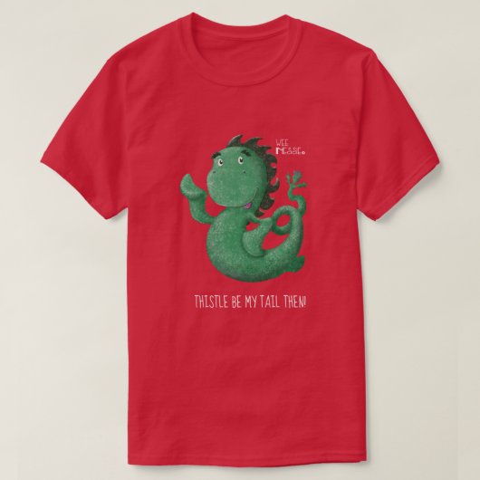 ちっぽけなNessieのネス湖モンスターのアザミの尾 Tシャツ (デザイン正面)