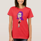 ちびの女の子がウサギのしっぽをつけてる Tシャツ (正面)