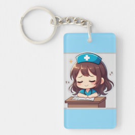 ちびキャラ看護師 - ちょっと疲れた キーホルダー