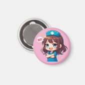ちびキャラ看護師 - 元気な看護の仕事 マグネット (正面/裏面)