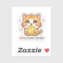 ちびキャラ アニメ猫の金貨ホルダー かわいいステッカー