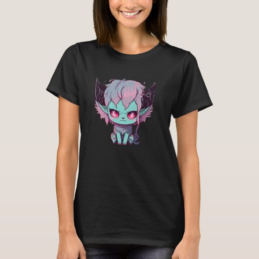 ちびデーモン猫 Tシャツ (正面)