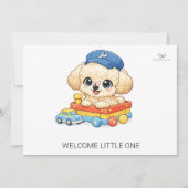 ちびトイプードルの洗礼の招待状 おめでとう Little One 招待状 (正面)