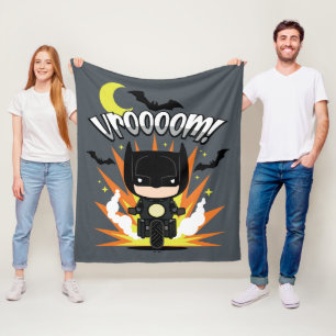 ちびバットマン バットサイクル フリースブランケット