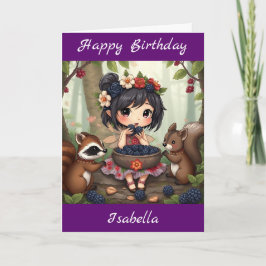 ちびフェアリーの誕生日 |ぬりえページ カード