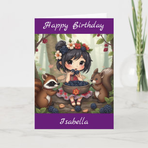 ちびフェアリーの誕生日  ぬりえページ カード