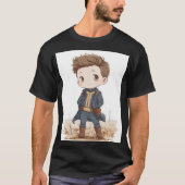 ちび保管庫住人 廃墟の冒険者 | かわいいレトロフューチャー Tシャツ (正面)