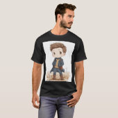 ちび保管庫住人 廃墟の冒険者 | かわいいレトロフューチャー Tシャツ (正面フル)