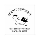 ちび忍者と狂暴チキン屋根の上での大冒険 住所 セルフインキングスタンプ (デザイン)