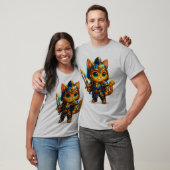 ちび武者猫 - かわいいファンタジーナイトTシャツ Tシャツ (ユニセックス)