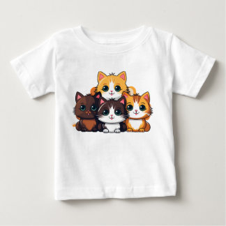ちび猫パック ステッカー – かわいい毛むくじゃらな友達 C ベビーTシャツ