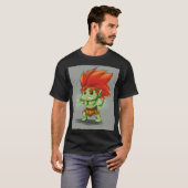 ちび電撃ジャングルビースト | かわいい野生の戦士アール Tシャツ (正面フル)