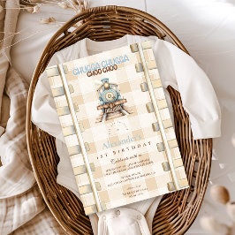ちゅうちゅう列車 1歳の誕生日 招待状