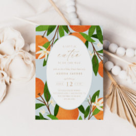 ちょいカワ | 現代的なブルー ニュートラル ベビーシャワー 招待状