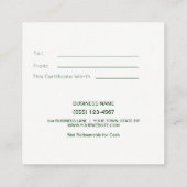 ちょうどあなたのために小妖精や小人のクリスマスのギフトカード証明書 割引カード (裏面)