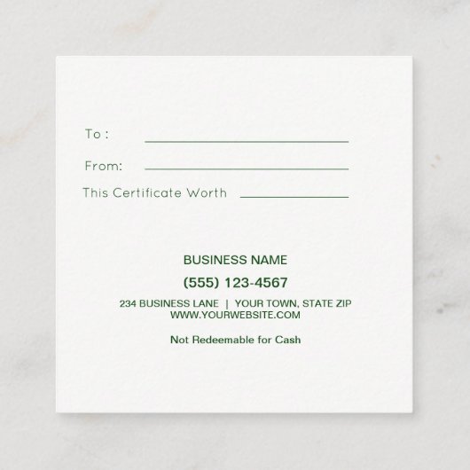 ちょうどあなたのために小妖精や小人のクリスマスのギフトカード証明書 割引カード (裏面)