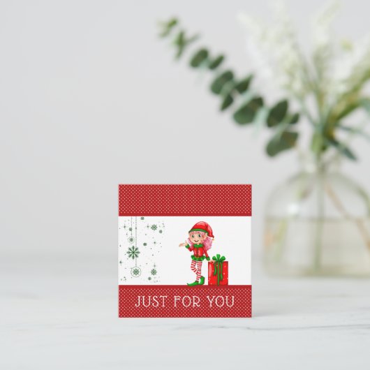 ちょうどあなたのために小妖精や小人のクリスマスのギフトカード証明書 割引カード (スタンド正面)