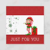 ちょうどあなたのために小妖精や小人のクリスマスのギフトカード証明書 割引カード (正面)