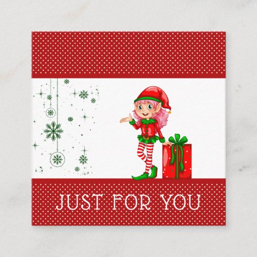 ちょうどあなたのために小妖精や小人のクリスマスのギフトカード証明書 割引カード (正面)