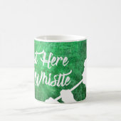 ちょうどここにマグ-緑--を笛を吹くため コーヒーマグカップ (中央)