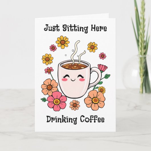 ちょうどここに座っ考えてあなたのこと カード (正面)