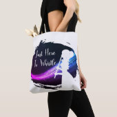 「ちょうどここに」肩のトートバックを笛を吹くため トートバッグ (クローズアップ)