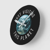 ちょうどこの惑星の黒を訪問すること ラウンド壁時計 (傾斜)