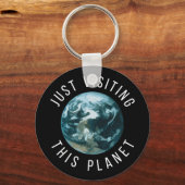 ちょうどこの惑星ブラックを訪問 キーホルダー (正面)