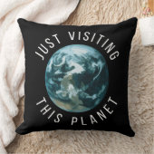 ちょうどこの惑星ブラックを訪問 クッション (ブランケット)