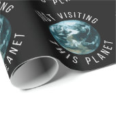 ちょうどこの惑星ブラックを訪問 ラッピングペーパー (ロールコーナー)