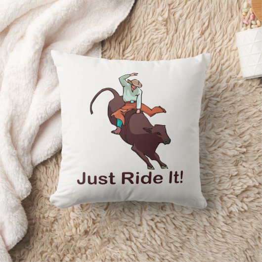 ちょうどそれにカウボーイおよびBull乗って下さい クッション (ブランケット)